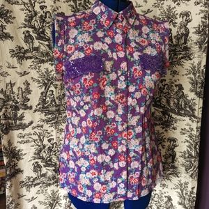 Floral button up sz XL